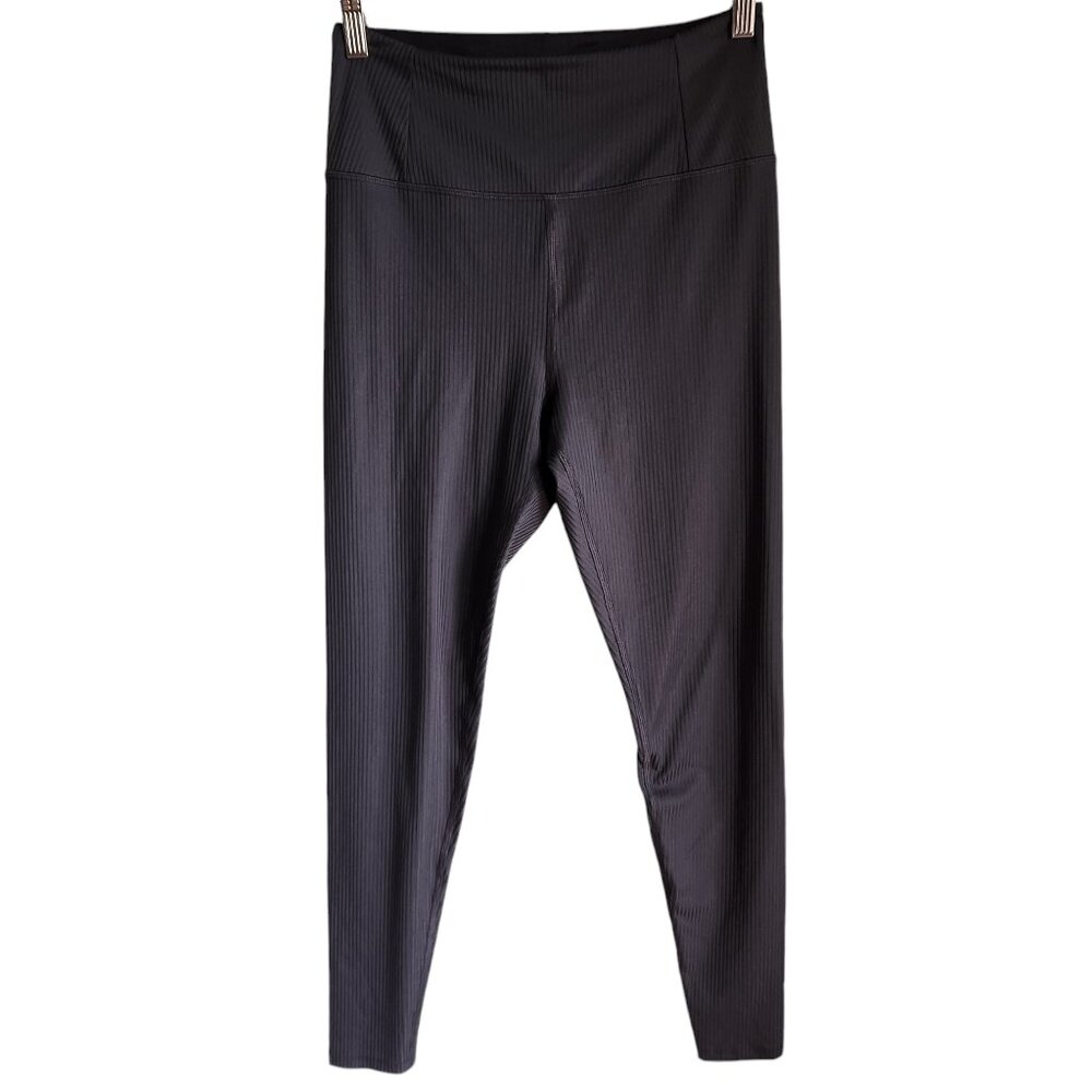 Girlfriend Collective Pants Medium Black Women's Rib High Rise Leggings Ribbed